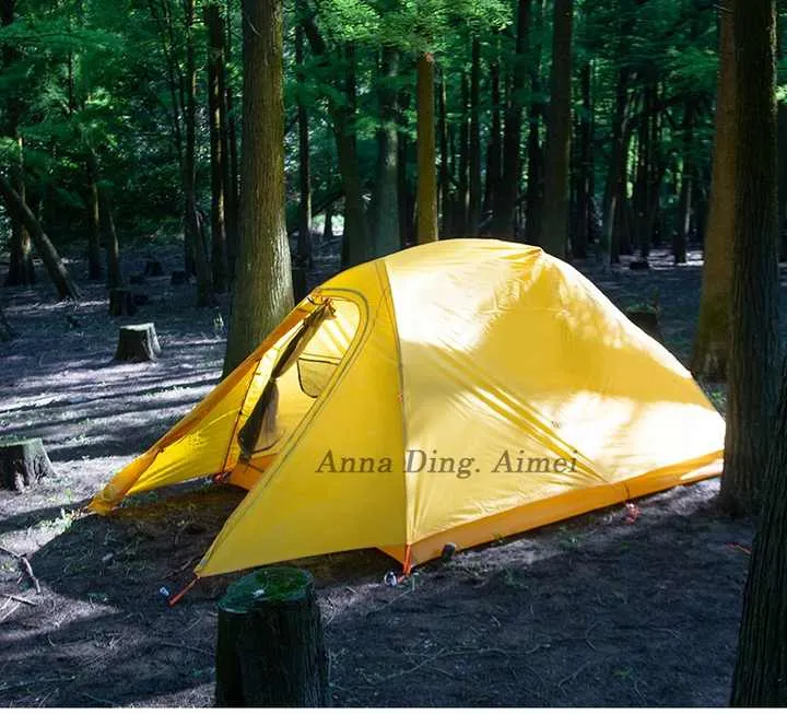 2 Person Double Layer Aluminium Pole Tent Outdoor Waterproof Ultralight Trekking Tent 2-3 Person خيمة خارجية خفيفة الوزن مقاومة للماء من الألومنيوم مزدوجة الطبقات لشخصين للمشي لمسافات طويلة من 2 إلى 3 أشخاص
