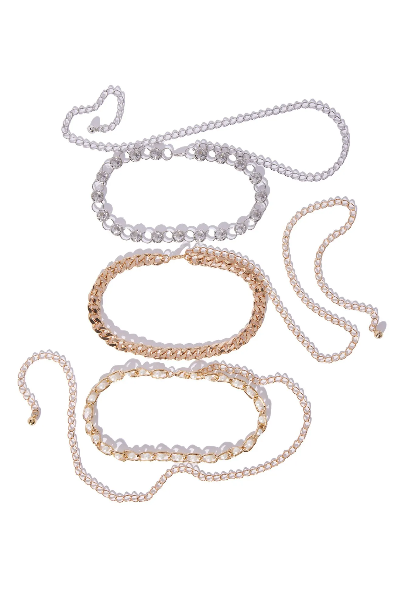 All Or Nothing Trio Chain Belt Set - Multi Color
