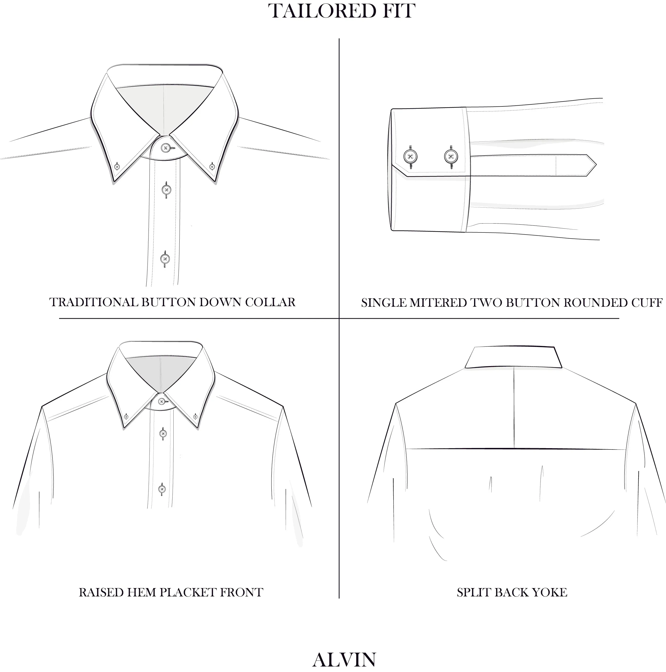 Alvin Navy and White Shirt