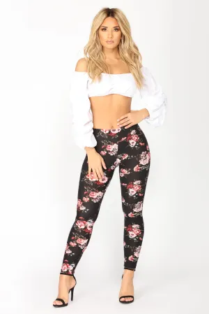 Always In Bloom Brushed Leggings - Floral