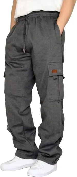 Cargo Sweatpant for Men Drawstring Elastic Waist Baggy Pants Athletic Joggers Track Sweatpant Outdoor Hiking Trousers