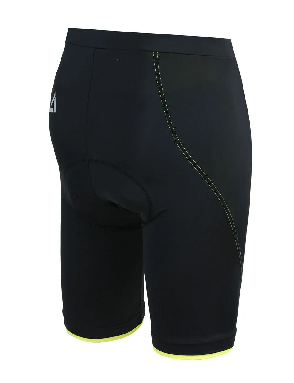 Damen Fahrradhose Kurz Comfort Line Schwarz-Neon