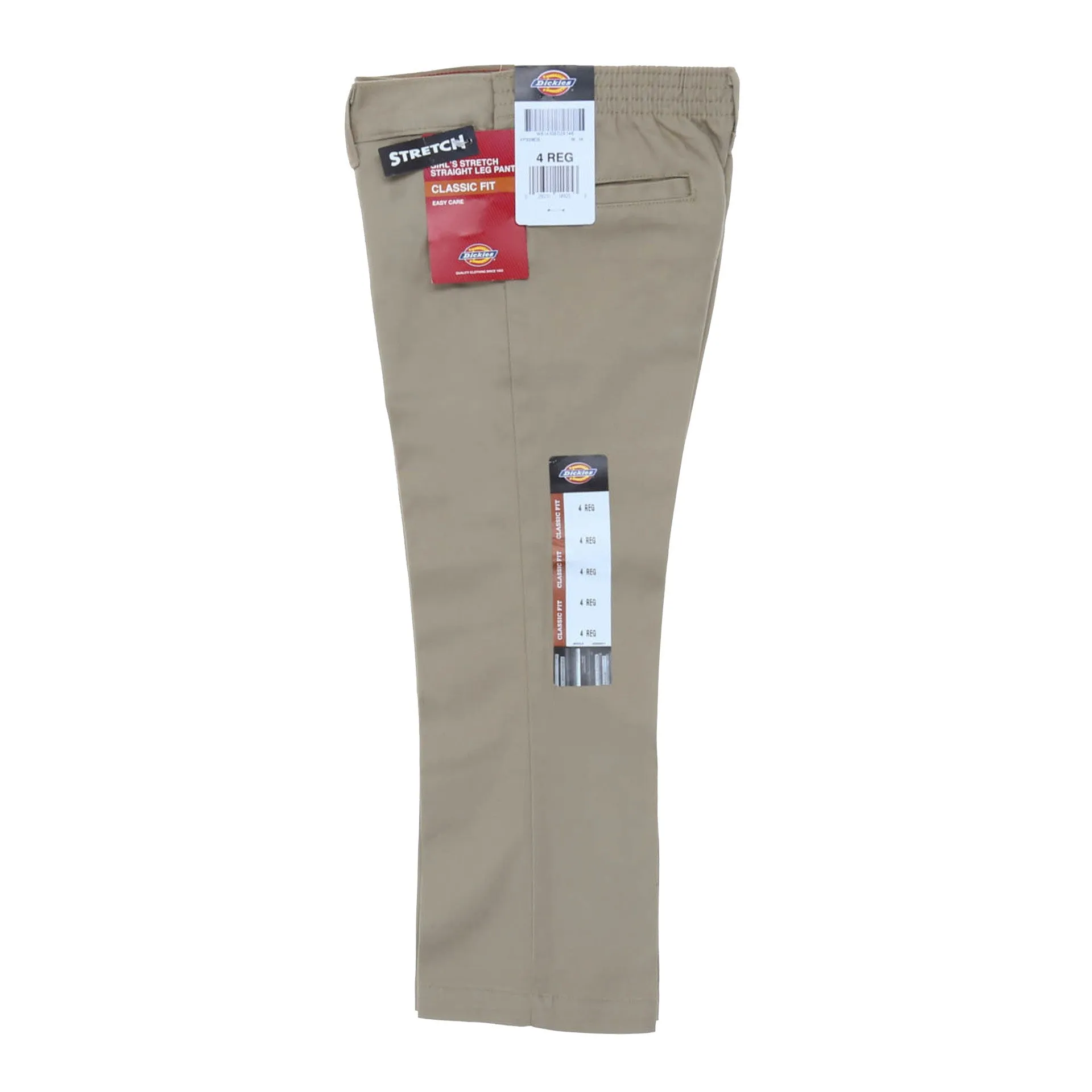 Dickies Girls Flat Front Pant (4-6) - Khaki