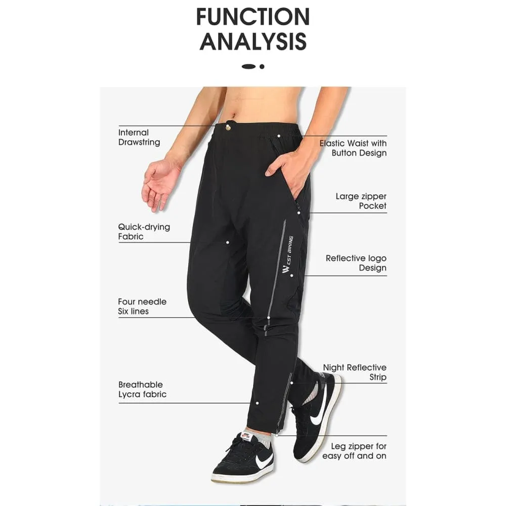 Elastic Waist with Button Design Comfortable Reflective Mens Trouser