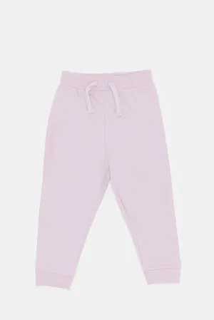 Infant Girls Lilac Solid Track Pants