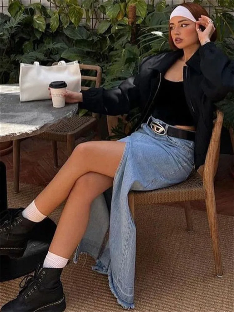 Maxy gonna jeans irregular fit