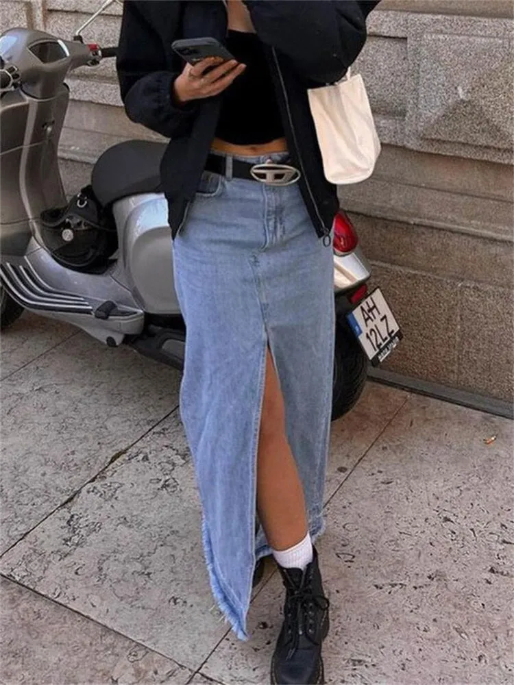 Maxy gonna jeans irregular fit