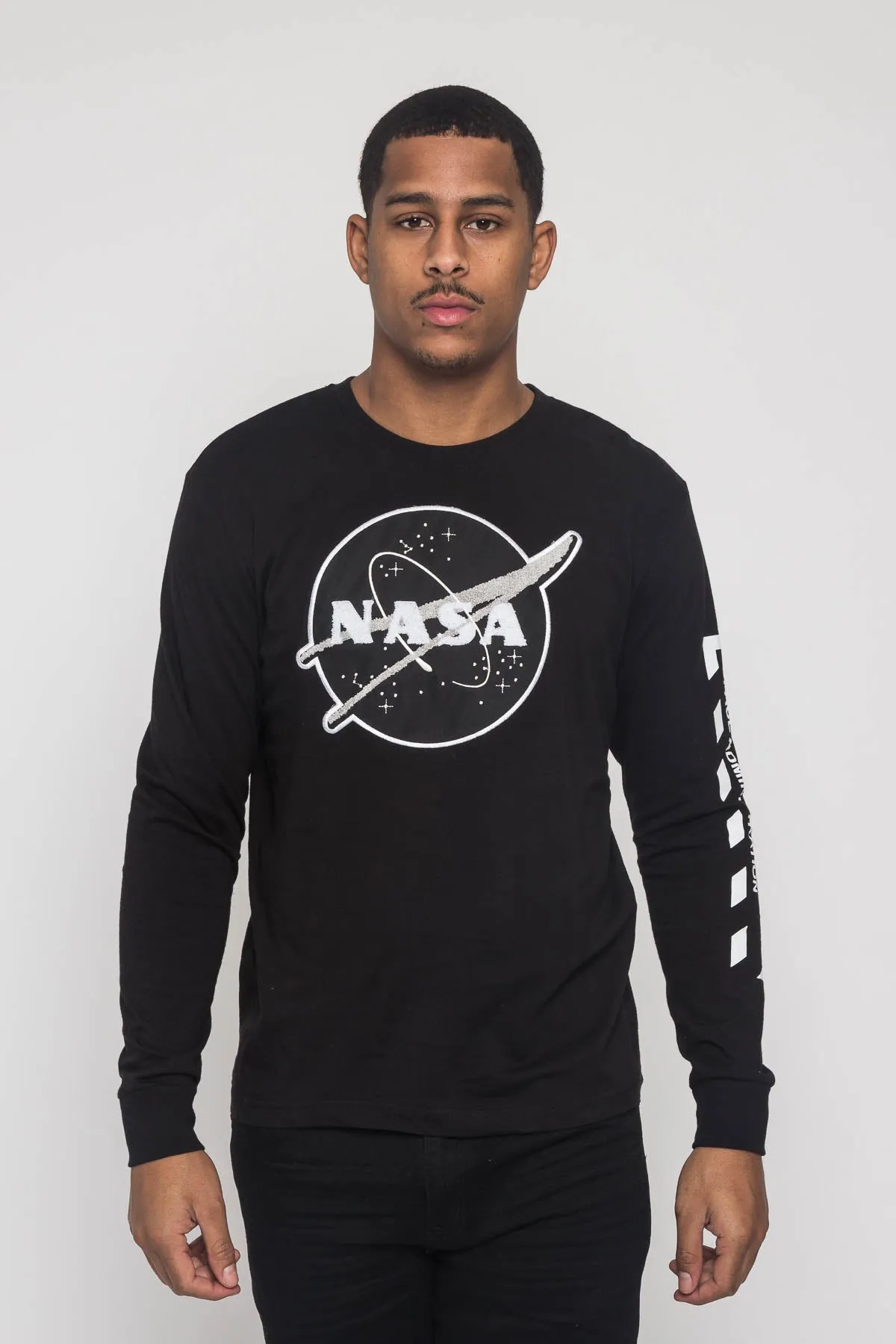 NASA Chenille Patch Long Sleeve T-Shirt