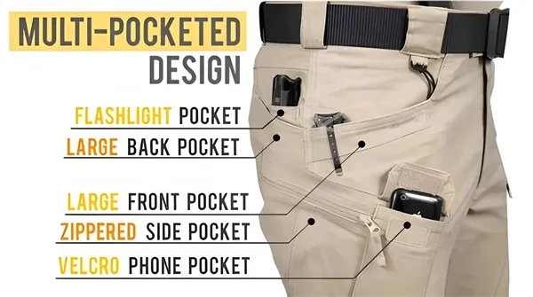 Outdoor Tactical Waterproof Pants  Army-Inspired Ripstop Combat Pants for Hiking, Multi-Pocket, Quick-Dry, Water-Resistant