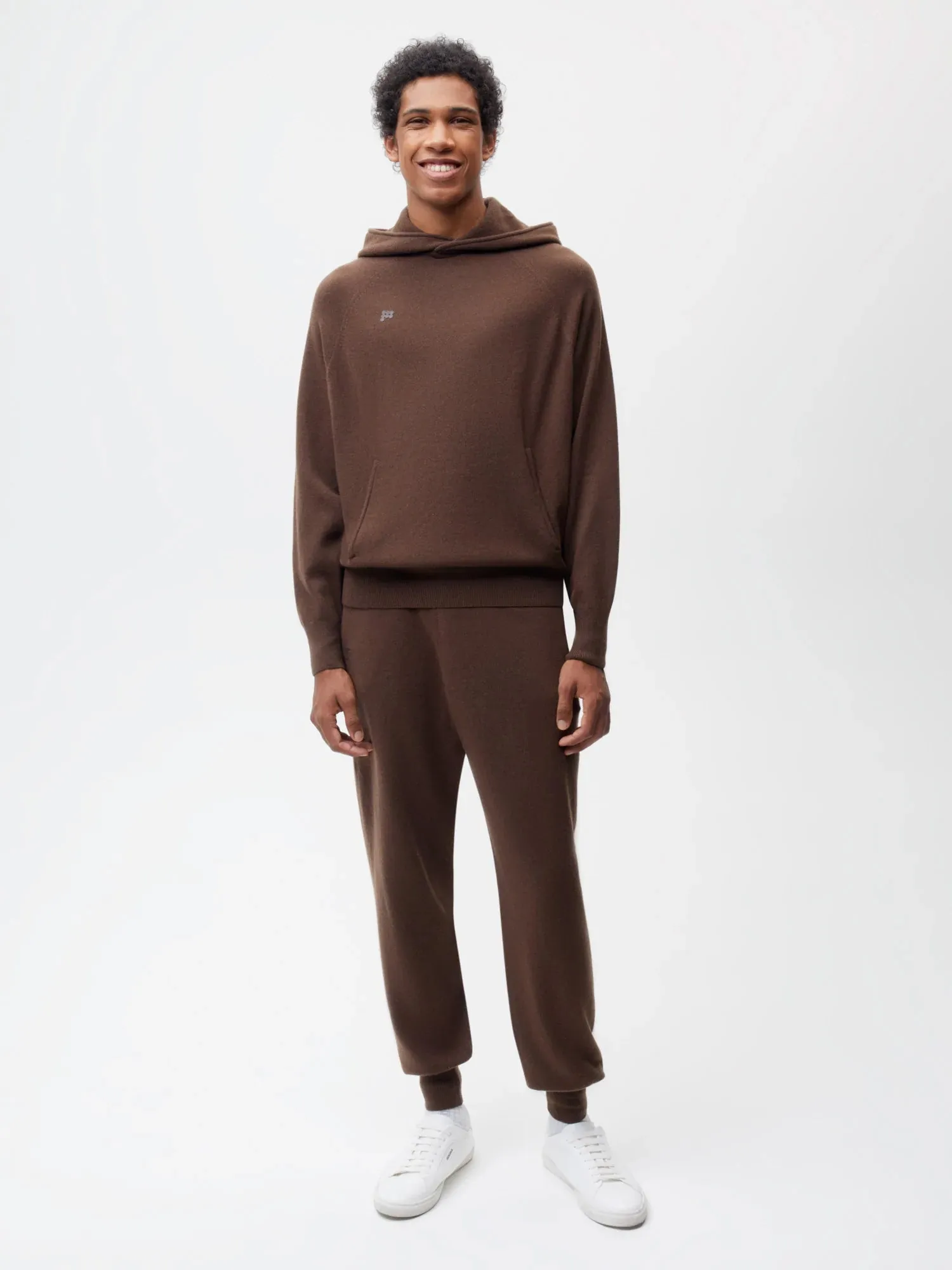 Recycled Cashmere Track Pants—chestnut brown