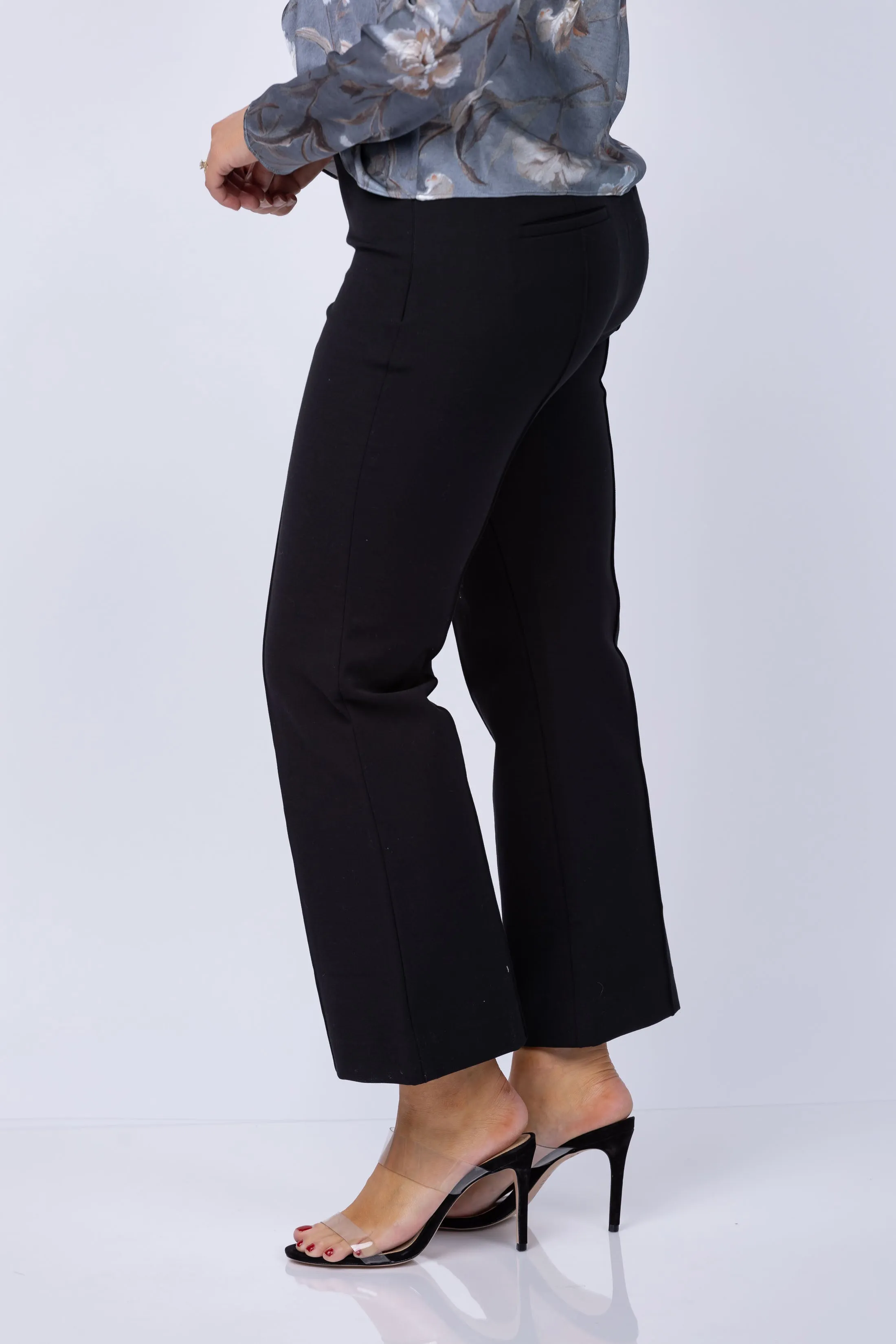 Vince Mid-Rise Pintuck Crop Pants in Black