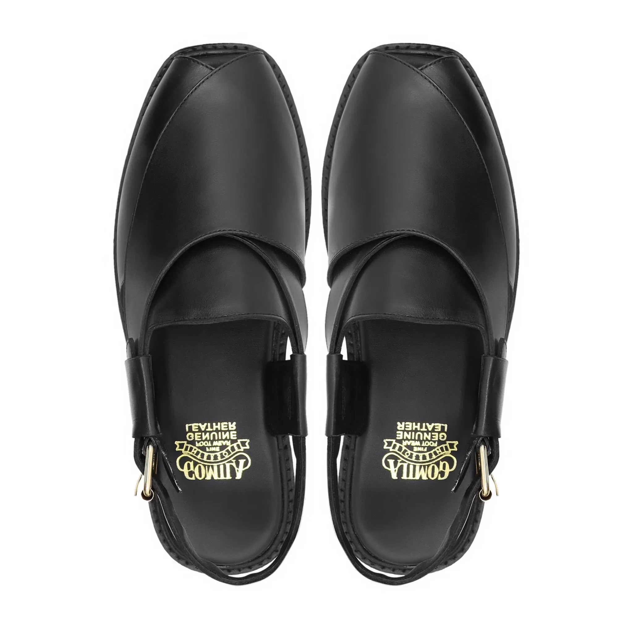 Wauk - Men's Black Sandal Calf Lether Sandal