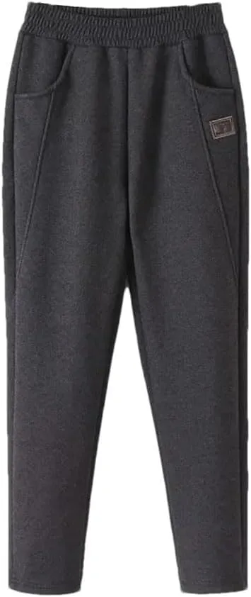 Women Spring-Autumn Elastic-Waist Harem Pants Female Casual Trousers with Pockets Office Ladies Pencil Pants