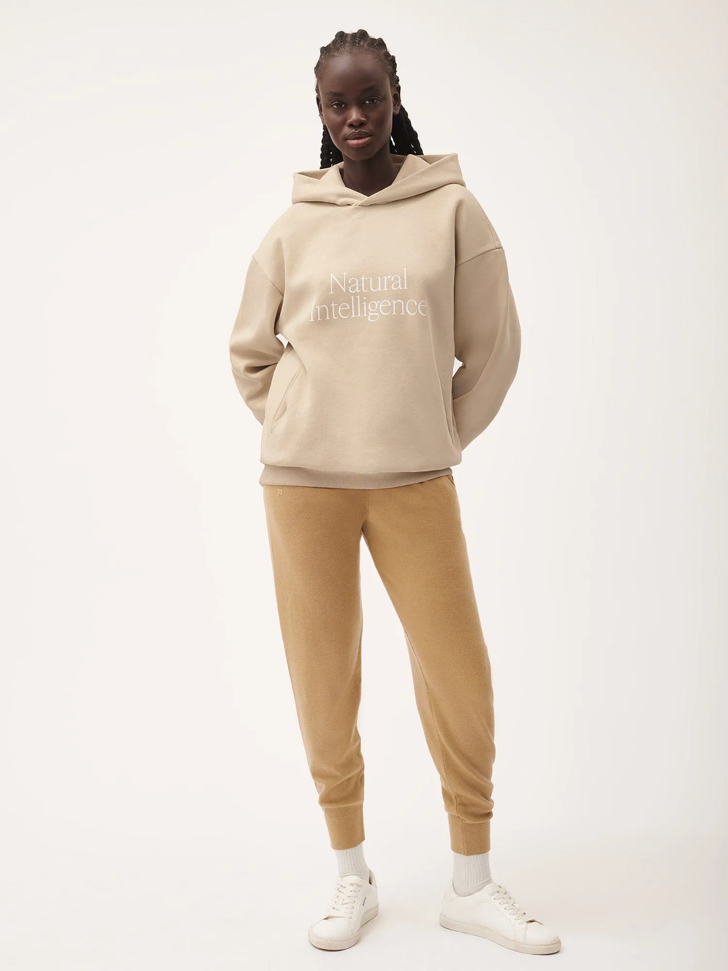 Womens Regenerative Merino Wool Track Pantscamel