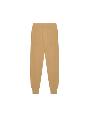 Womens Regenerative Merino Wool Track Pantscamel